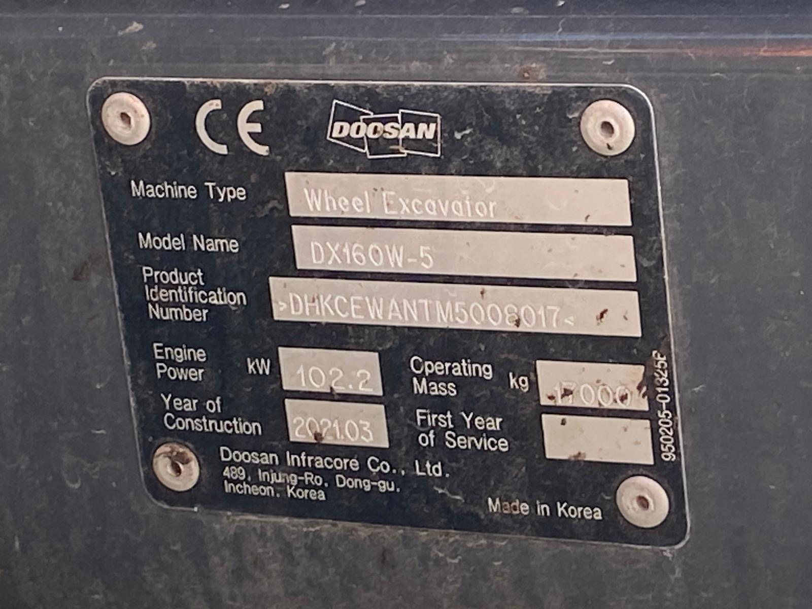 DOOSAN DX160 W-5 - Imagen 8